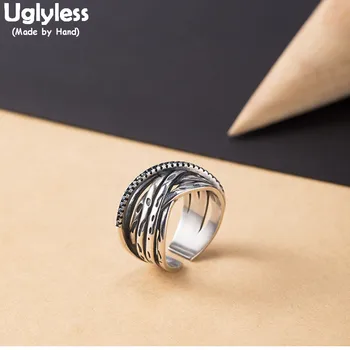 Uglyless 100% Real Solid 925 Sterling Silver Handmade Twist Wide Finger Rings for Women Thai Silver Wild Rings Open Fine Jewelry
Uglyless 100% Real Solid 925 Sterling Silver Handmade Twist Wide Finger Rings for Women Thai Silver Wild Rings Open Fine Jewelry