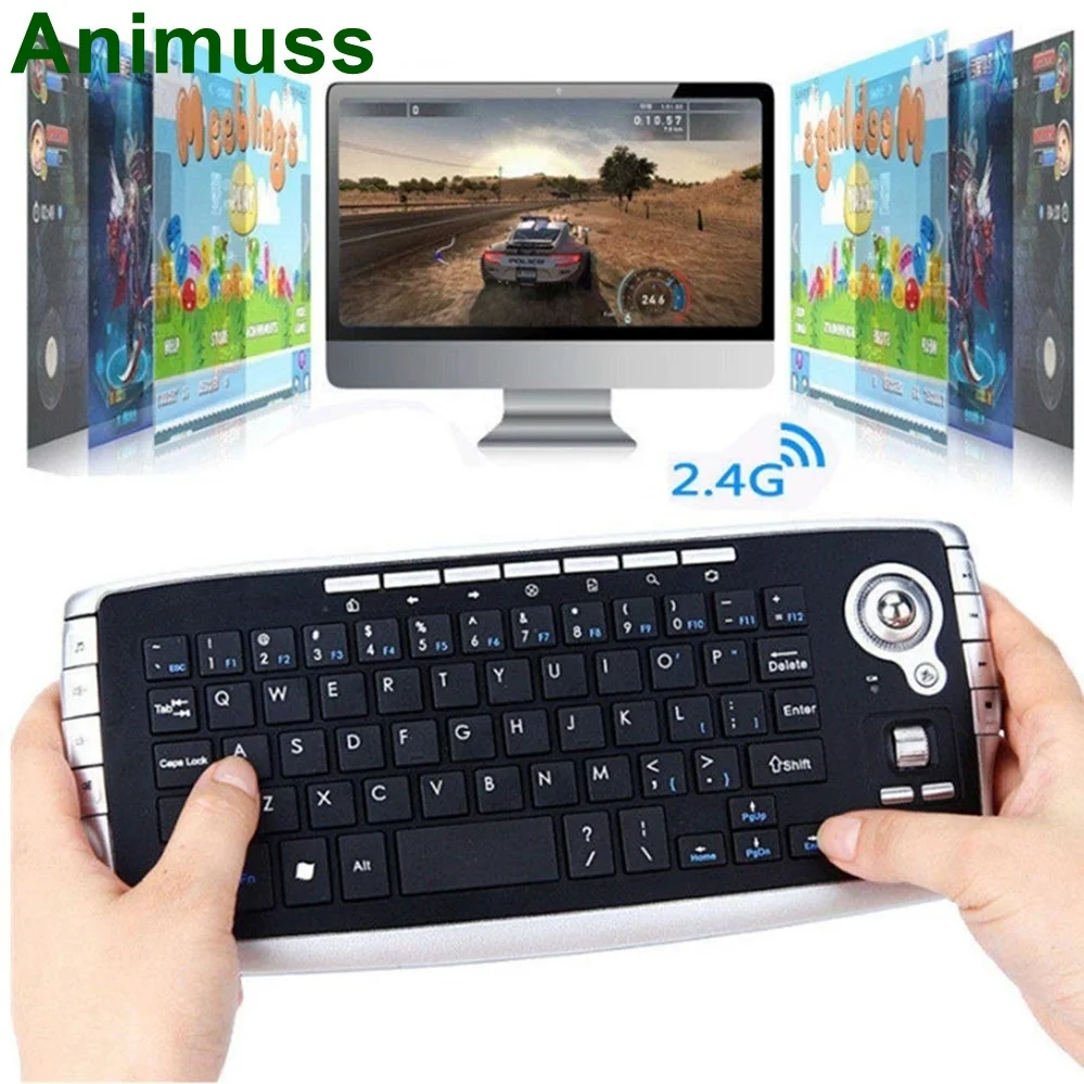 ANIMUSS Keyboard, Wireless Trackball Keyboard Mini 2.4G Wireless, Multimedia Mouse and Keyboard Combination Set Black
ANIMUSS Keyboard, Wireless Trackball Keyboard Mini 2.4G Wireless, Multimedia Mouse and Keyboard Combination Set Black