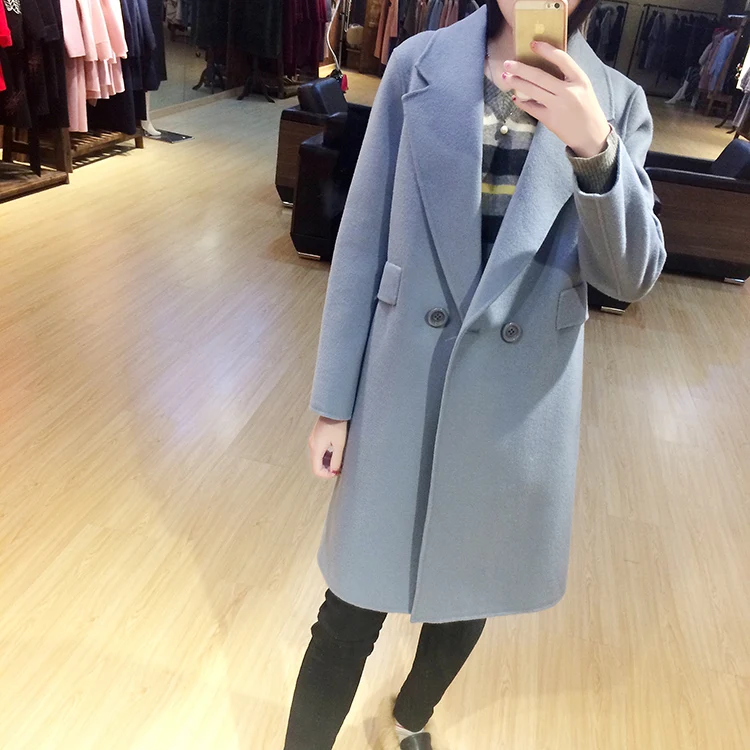 KMETRAM Women Warm Blue Spring Autumn Wool Coats Fashion Ladies Slim Office Turn-Down Collar Casual Coats and Jacket 2019 MY122 
KMETRAM Women Warm Blue Spring Autumn Wool Coats Fashion Ladies Slim Office Turn-Down Collar Casual Coats and Jacket 2019 MY122