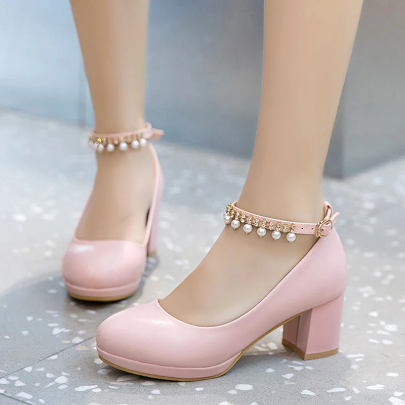 White Women Wedding Shoes Crystal Preal Ankle Strap Bridal Shoes Woman Dress Shoes Sexy Pumps Sweet Party Shoes
White Women Wedding Shoes Crystal Preal Ankle Strap Bridal Shoes Woman Dress Shoes Sexy Pumps Sweet Party Shoes