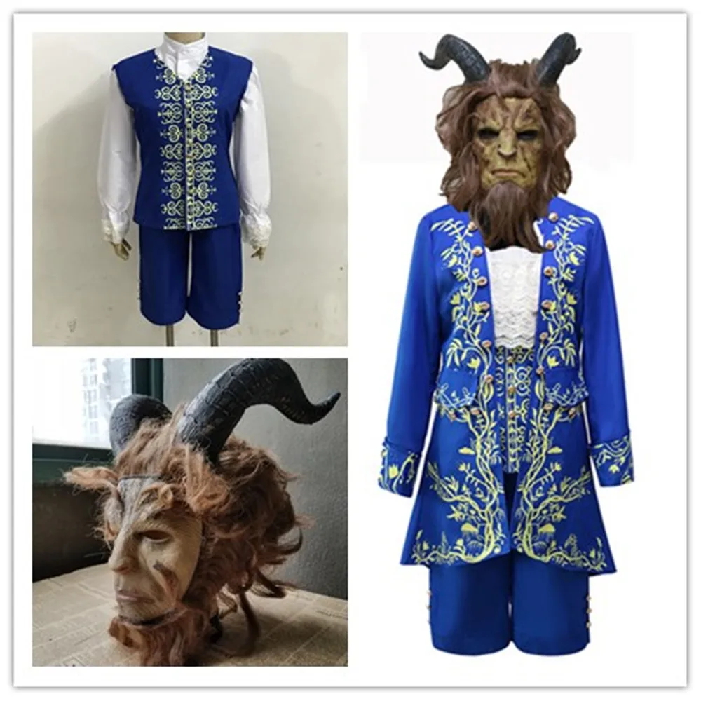 Movie Prince Adam Costume Men mask Beauty and the Beast Cosplay Costume Halloween Carnival Party Clothes Adult Dan Stevens
Movie Prince Adam Costume Men mask Beauty and the Beast Cosplay Costume Halloween Carnival Party Clothes Adult Dan Stevens