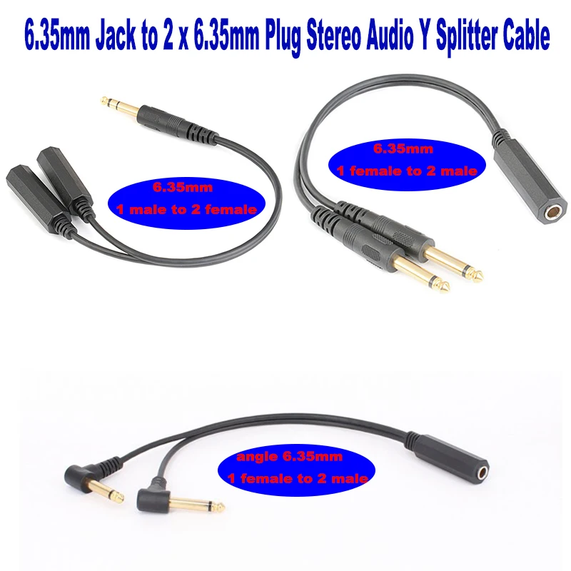 5pcs/lot Audio Cable 6.35mm Jack to 2 x 6.35mm Plug Stereo Audio Y Splitter Adapter Cable 6.35 Male to Female Female to Male
5pcs/lot Audio Cable 6.35mm Jack to 2 x 6.35mm Plug Stereo Audio Y Splitter Adapter Cable 6.35 Male to Female Female to Male