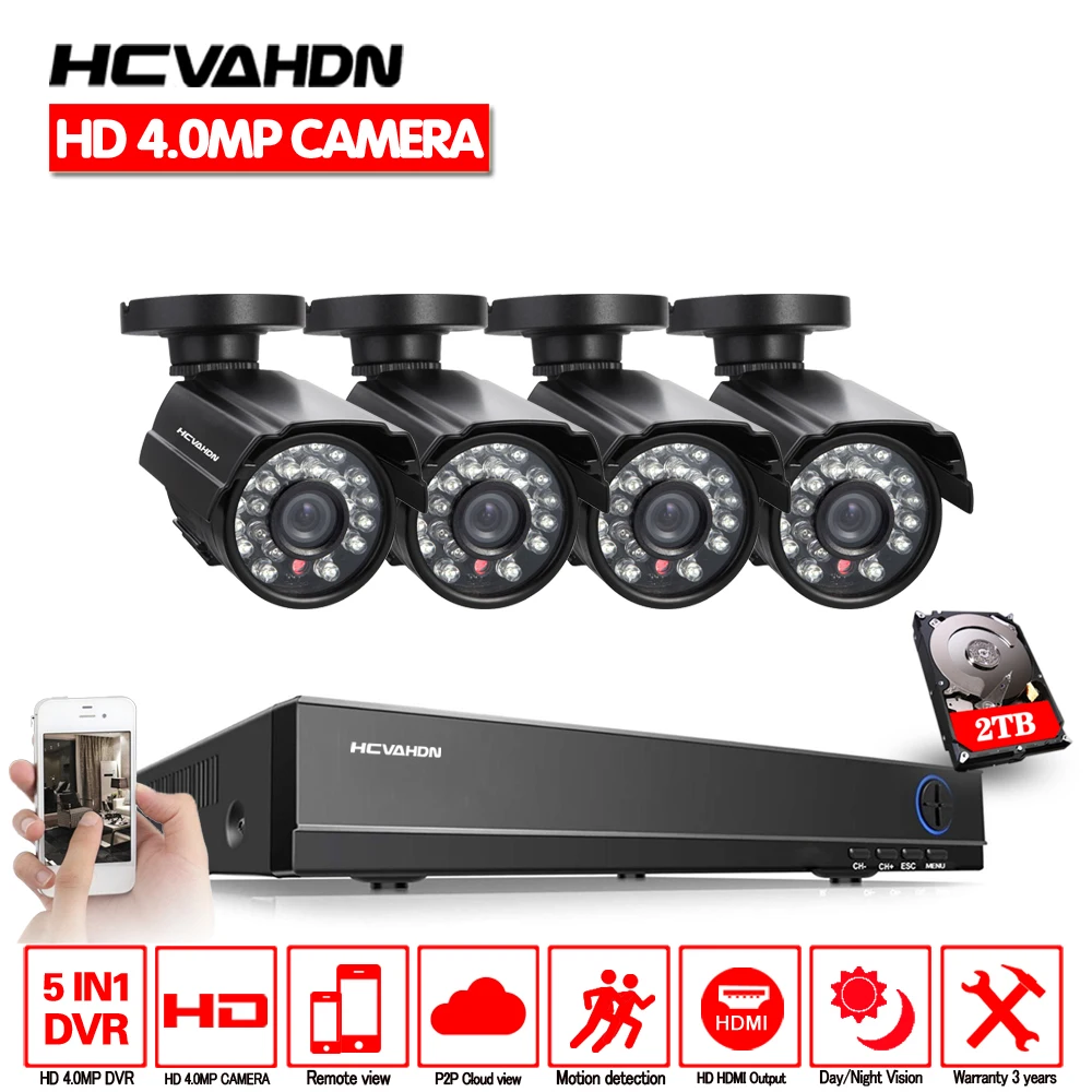 HCVAHDN 4CH adh Security Camera System H.264 CCTV HD DVR Kit 4MP IR Outdoor Night Vision Camera Home Video Surveillance
HCVAHDN 4CH adh Security Camera System H.264 CCTV HD DVR Kit 4MP IR Outdoor Night Vision Camera Home Video Surveillance