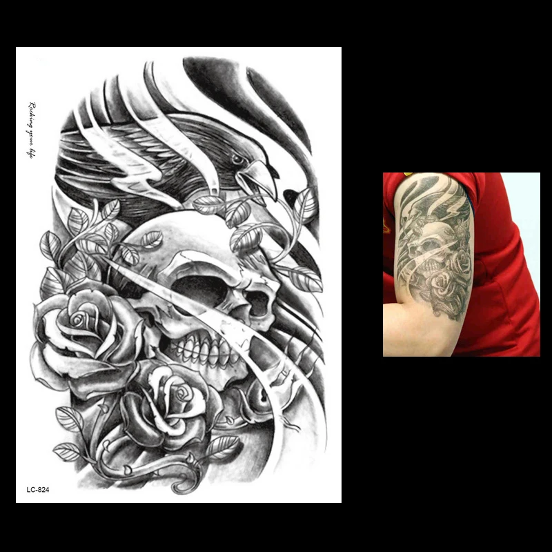 1pc Cool Temporary Large Black Waterproof Tattoo Flower Arm Sleeve Back Ink LC-824 Women Man Skull Eagle Body Art Tattoo Sticker
1pc Cool Temporary Large Black Waterproof Tattoo Flower Arm Sleeve Back Ink LC-824 Women Man Skull Eagle Body Art Tattoo Sticker