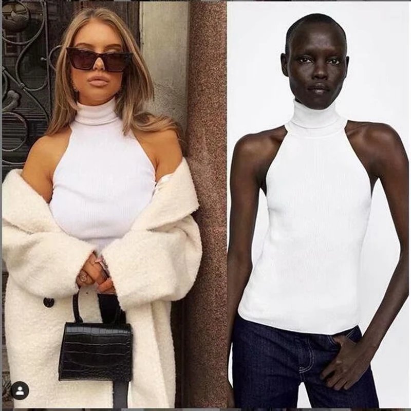 Women Slim Knitted Turtleneck Basic Tank Tops Female Knitted Camis Sleeveless Solid White Sweater Pullovers
Women Slim Knitted Turtleneck Basic Tank Tops Female Knitted Camis Sleeveless Solid White Sweater Pullovers