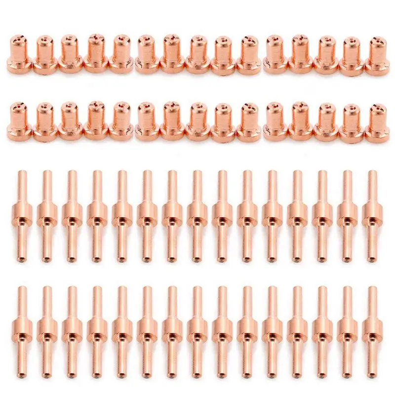 New 60pcs Red Copper Extended Long Plasma Cutter Tip Electrodes&Nozzles Kit Mayitr Consumable For PT31 LG40 40A Cutting Welder
New 60pcs Red Copper Extended Long Plasma Cutter Tip Electrodes&Nozzles Kit Mayitr Consumable For PT31 LG40 40A Cutting Welder