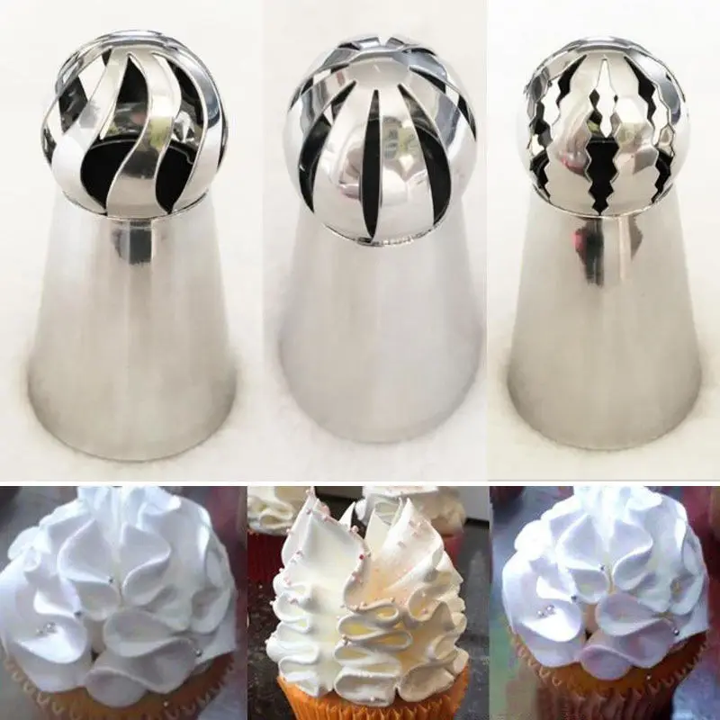 3Pcs/lot Stainless Steel Russian Ball Torch Nozzles Flower Fondant Icing Piping Tips Cream Pastry Cupcake Decoration Tool
3Pcs/lot Stainless Steel Russian Ball Torch Nozzles Flower Fondant Icing Piping Tips Cream Pastry Cupcake Decoration Tool