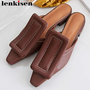 Lenkisen hot selling retro vintage slip on mules genuine leather low heels women pumps original designer large size shoes L12
Lenkisen hot selling retro vintage slip on mules genuine leather low heels women pumps original designer large size shoes L12