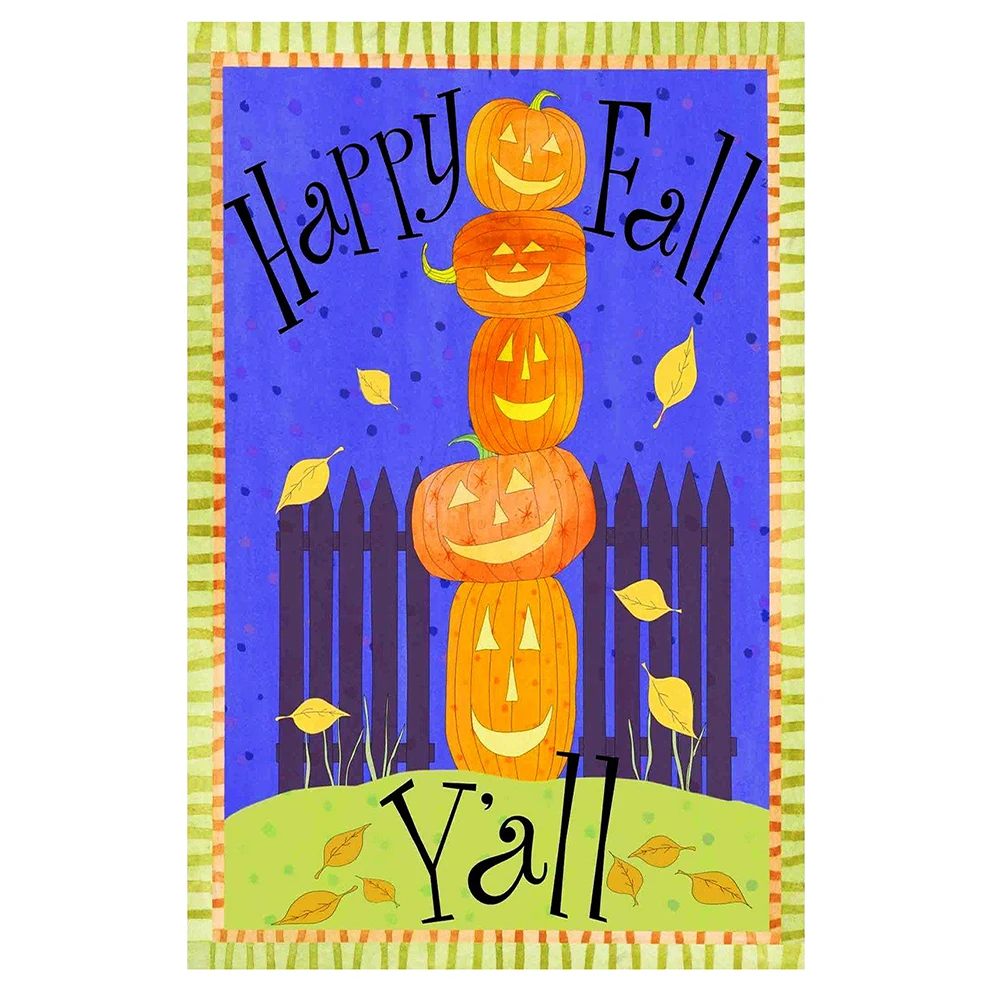 Drop shipping custom double sided printing 100% polyester 12" x 18" Happy Fall Pumpkins Garden Flag
Drop shipping custom double sided printing 100% polyester 12" x 18" Happy Fall Pumpkins Garden Flag