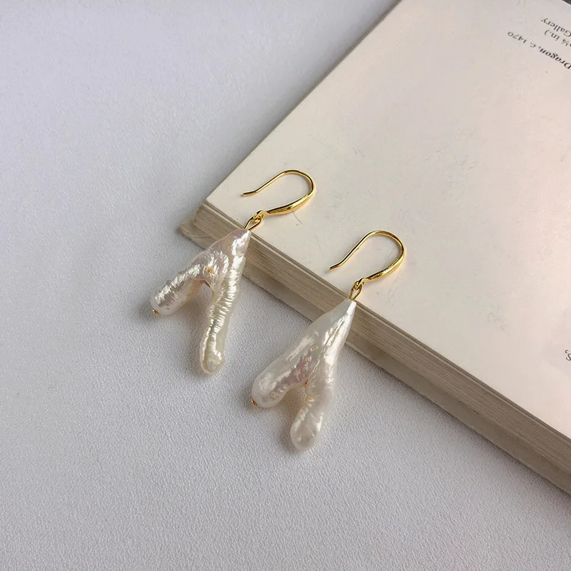 exaggerate Authentic 925 Sterling silver Golds irregular Baroque Pearl Y" SHAPE Dangle long Earrings FINE jEWELRY TLE587
exaggerate Authentic 925 Sterling silver Golds irregular Baroque Pearl Y" SHAPE Dangle long Earrings FINE jEWELRY TLE587