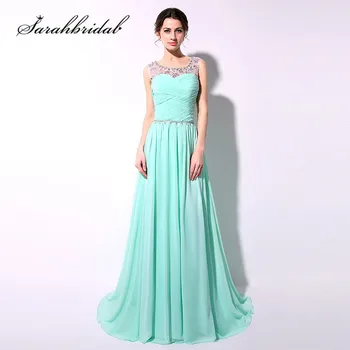 Mint Long Evening Dresses Cheap In Stock Beaded Crystals Floor Length Chiffon Lace Up Back Sash Prom Party Gowns SD184
Mint Long Evening Dresses Cheap In Stock Beaded Crystals Floor Length Chiffon Lace Up Back Sash Prom Party Gowns SD184