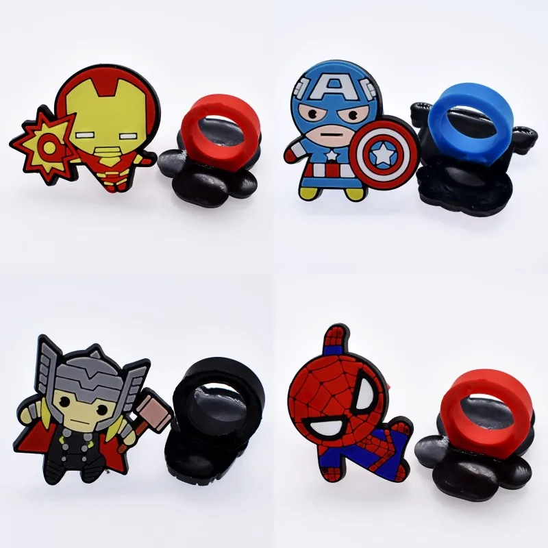 4PCS Kids Iron/Thor/Spider Man Captain America Soft PVC Silicone Rings Durable Washable Souvenir Gift Fit Party Giflt For Boys
4PCS Kids Iron/Thor/Spider Man Captain America Soft PVC Silicone Rings Durable Washable Souvenir Gift Fit Party Giflt For Boys