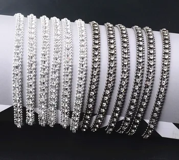 5yards/lot clear rhinestone trim glass bead diamond strass crystal banding chain bridal applique for wedding dress decoration
5yards/lot clear rhinestone trim glass bead diamond strass crystal banding chain bridal applique for wedding dress decoration