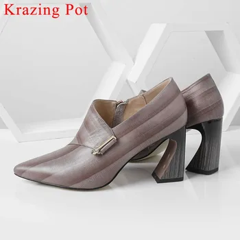 2019 new arrival Spring Autumn European style high heels zipper plus size retro striped crystal full grain leather pumps L72
2019 new arrival Spring Autumn European style high heels zipper plus size retro striped crystal full grain leather pumps L72