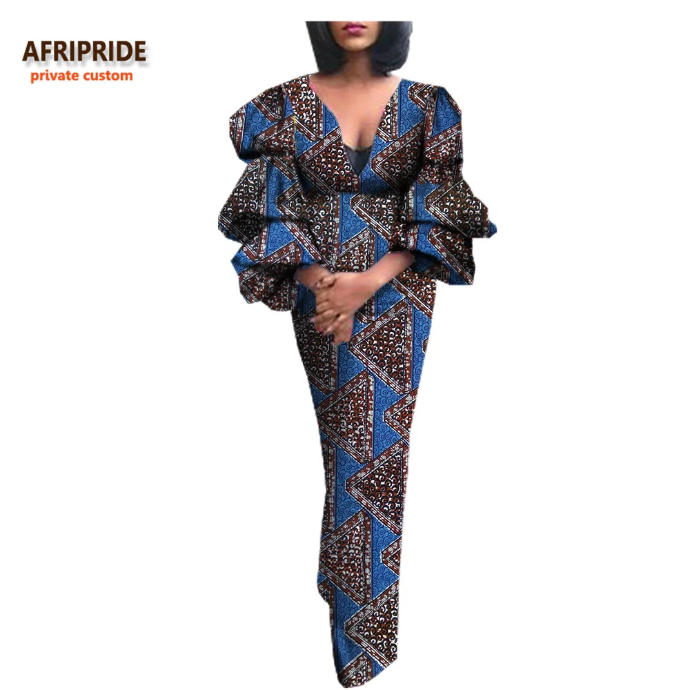 2019 autumn african clothes fashion women dress AFRIPRIDE cascading ruffle sleeve deep V-neck ankle-length dress A7225135
2019 autumn african clothes fashion women dress AFRIPRIDE cascading ruffle sleeve deep V-neck ankle-length dress A7225135