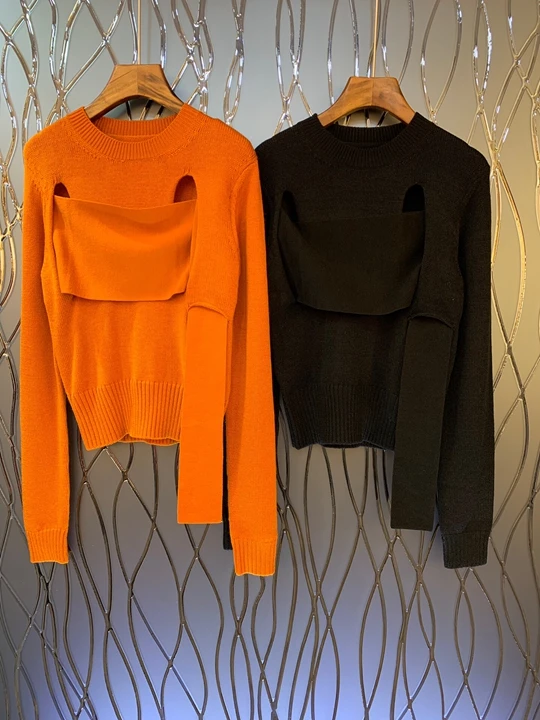 2019 Early autumn new women's round collar, irregular waist, long-sleeved, 100-leg sweater knitted sweater 724
2019 Early autumn new women's round collar, irregular waist, long-sleeved, 100-leg sweater knitted sweater 724