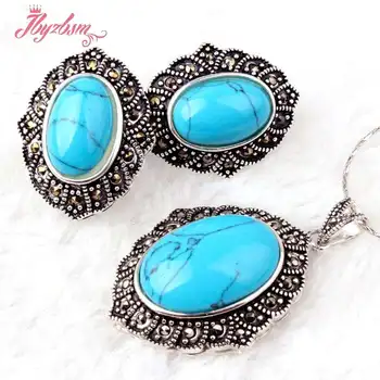 Oval Blue Turquois Marcasite Tibetan Silver For Women Party Fashion Pendant Earrring 22x26mm/25x35mm,Wholesale Free Shipping
Oval Blue Turquois Marcasite Tibetan Silver For Women Party Fashion Pendant Earrring 22x26mm/25x35mm,Wholesale Free Shipping