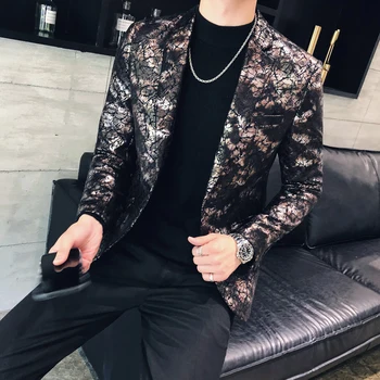 New Blazer Male British Style Gold And Red Single Breasted Blazer And Jackets Men European Size Slim Fit Wedding Men Suit Jacket
New Blazer Male British Style Gold And Red Single Breasted Blazer And Jackets Men European Size Slim Fit Wedding Men Suit Jacket