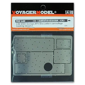 KNL HOBBY Voyager Model TEZ046 1/35 WWII German AFV Disc pattern camouflage masking stencil 2 (GP)
KNL HOBBY Voyager Model TEZ046 1/35 WWII German AFV Disc pattern camouflage masking stencil 2 (GP)