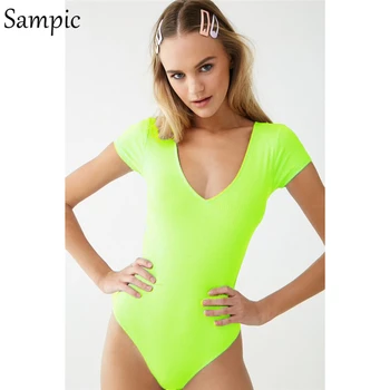 Sampic deep v-neck sexy short sleeve woman casual neon bodysuit top high waist skinny bodysuit summer 2019
Sampic deep v-neck sexy short sleeve woman casual neon bodysuit top high waist skinny bodysuit summer 2019