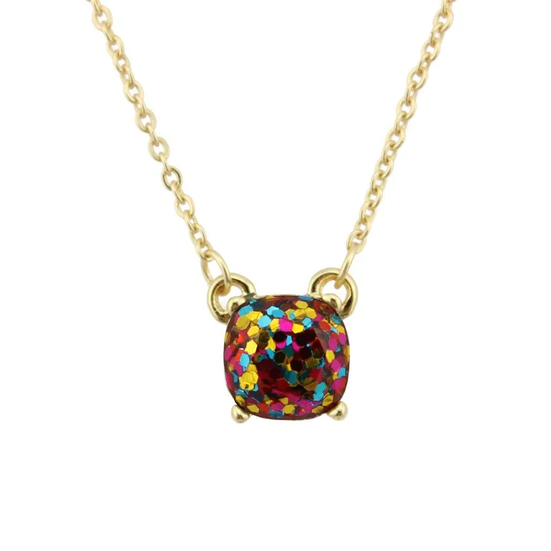 14 цветов опция ZWPON модное мини ожерелье с квадратными блестками Женское Ожерелье