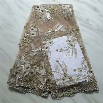 Gold lace fabric french lace fabric tissu bridal lace high quality african net lace with beads and stones 5yards/lot
Gold lace fabric french lace fabric tissu bridal lace high quality african net lace with beads and stones 5yards/lot
