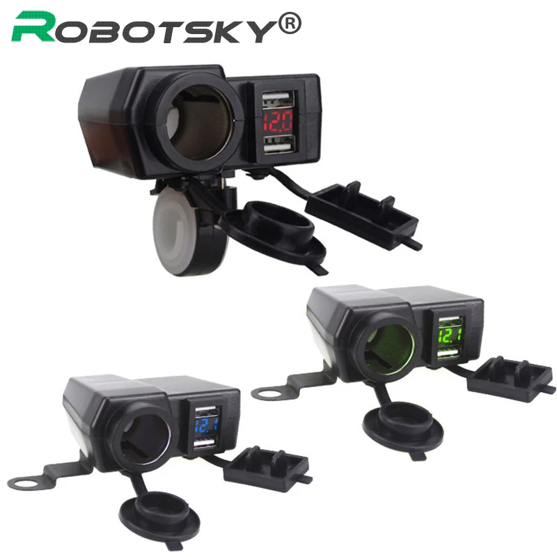 12V/24V Waterproof Motorcycle Dual USB Charger LED Display Car Cigarette Lighter Socket for iPhone Samsung Huawei Letv
12V/24V Waterproof Motorcycle Dual USB Charger LED Display Car Cigarette Lighter Socket for iPhone Samsung Huawei Letv