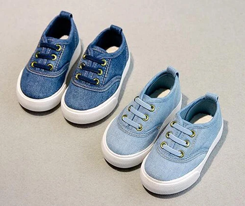 Image boys canvas shoes denim slip on sneakers trainers sky blue dark blue for children big kids flats moccasins oxfords mocs sapatos