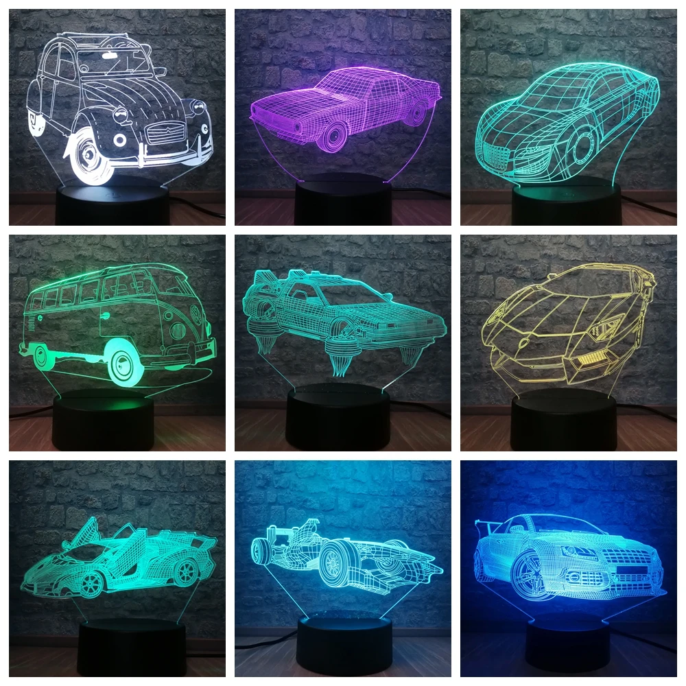 Colourful Transportation Cool Car Vehicle 3D LED Lamp 7 Color Change Teen Room Decor Child Sleep Night Light Birthday Xmas Gift
Colourful Transportation Cool Car Vehicle 3D LED Lamp 7 Color Change Teen Room Decor Child Sleep Night Light Birthday Xmas Gift