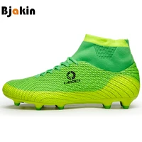 Bjakin High Ankle Football Boots for Boy Kid FG Long Spikes Soccer Shoes Outdoor Socks Football Shoes Centipede chuteira futebol image