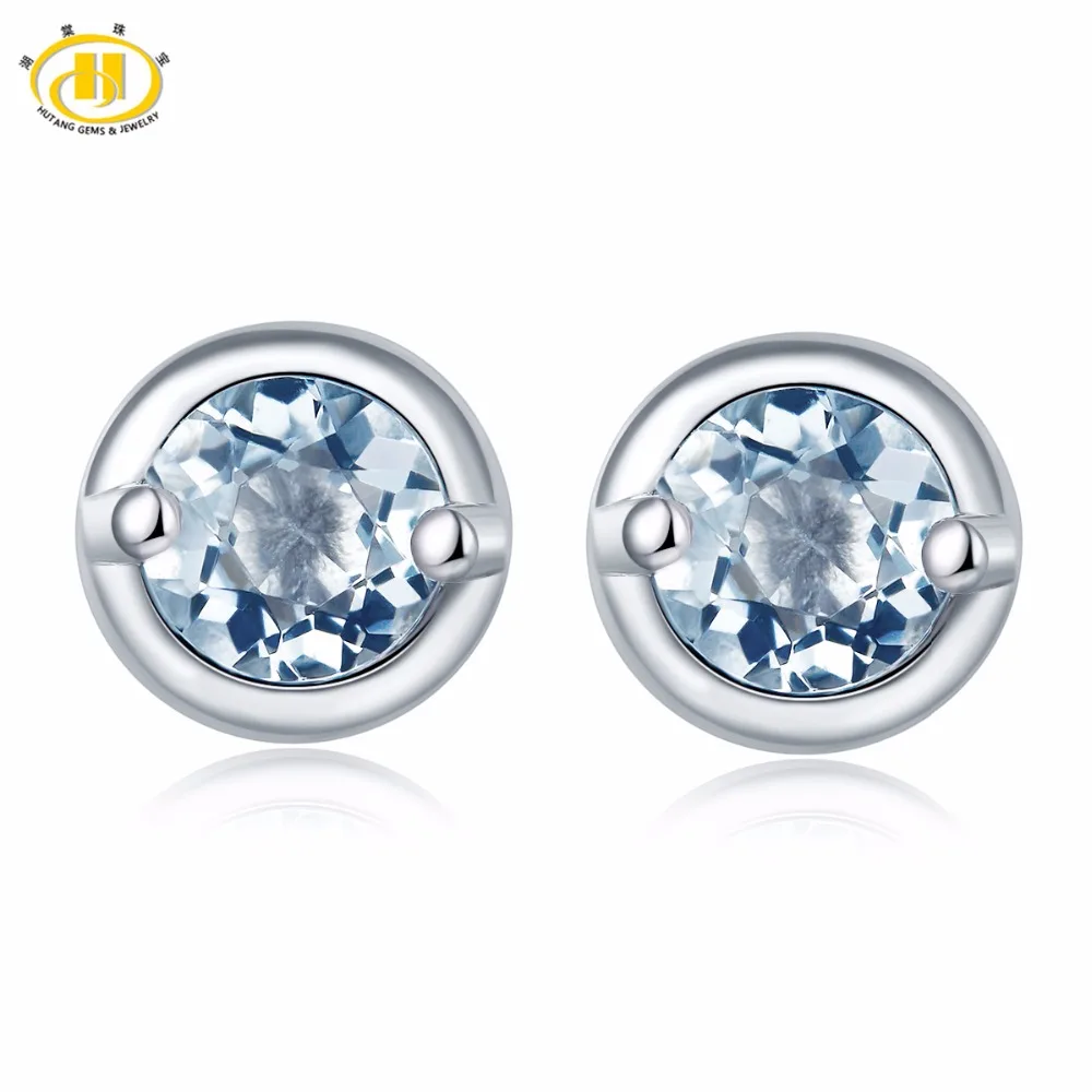 Hutang Fashion Natural Aquamarine Stud Earrings Solid 925 Sterling Silver Gemstone Fine Jewelry Simple Style Women's Girl Gift
Hutang Fashion Natural Aquamarine Stud Earrings Solid 925 Sterling Silver Gemstone Fine Jewelry Simple Style Women's Girl Gift