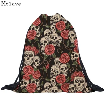Naivety New Fabric Bag Unisex Floral Skull 3D Printing Bags Cool Drawstring Backpack Mochila S61223 drop shipping
Naivety New Fabric Bag Unisex Floral Skull 3D Printing Bags Cool Drawstring Backpack Mochila S61223 drop shipping