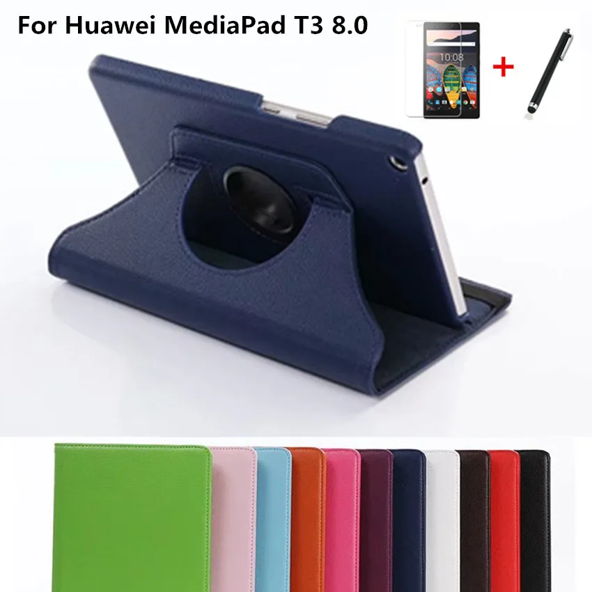 360 Degree Rotating Litchi Case For Huawei MediaPad T3 8.0" KOB-L09 KOB-W09 8.0 inch Tablet Stand Folding Folio Cases +film+pen
360 Degree Rotating Litchi Case For Huawei MediaPad T3 8.0" KOB-L09 KOB-W09 8.0 inch Tablet Stand Folding Folio Cases +film+pen
