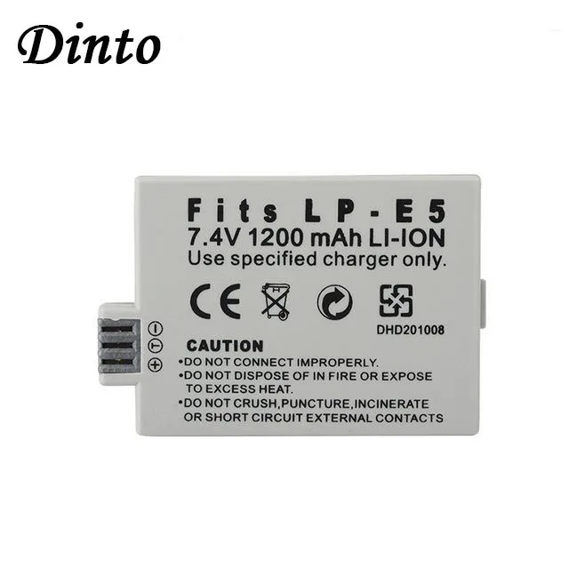 Dinto 1pc 1200mAh 7.4V LP-E5 LPE5 Rechargeable Li-ion Camera Battery for Canon EOS 450D 500D 1000D KISS X2 X3 F Rebel XS LP E5
Dinto 1pc 1200mAh 7.4V LP-E5 LPE5 Rechargeable Li-ion Camera Battery for Canon EOS 450D 500D 1000D KISS X2 X3 F Rebel XS LP E5