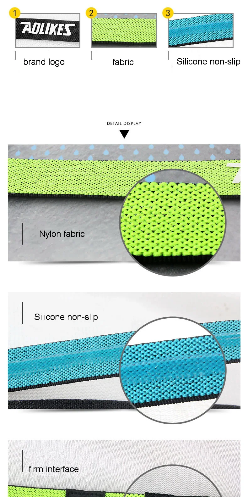 Description Picture 6 of itemAOLIKES 1 Pcs Nylon Elastic Head Sweatband Non-slip For Men Women Yoga Hair Bands Running Sweat Bands Fitness Headband Wholesale