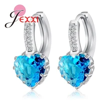 Vendita calda 925 Sterling Silver Delle Donne di Cerimonia Nuziale Gioielli Da Sposa Romantico Dolce Cuore Orecchini per la Femmina Dell'orecchio Trendy Bijoux(China)