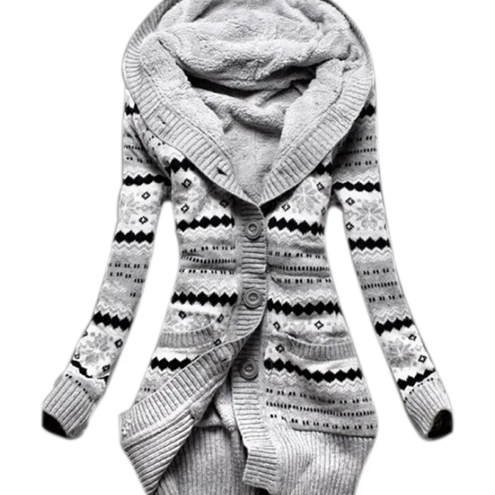 Women Winter Thick Hooded Cardigans Sweaters Fleece Warm Solid Loose Knitted Coat Long Sleeve Knitwear Outerwear JL
Women Winter Thick Hooded Cardigans Sweaters Fleece Warm Solid Loose Knitted Coat Long Sleeve Knitwear Outerwear JL