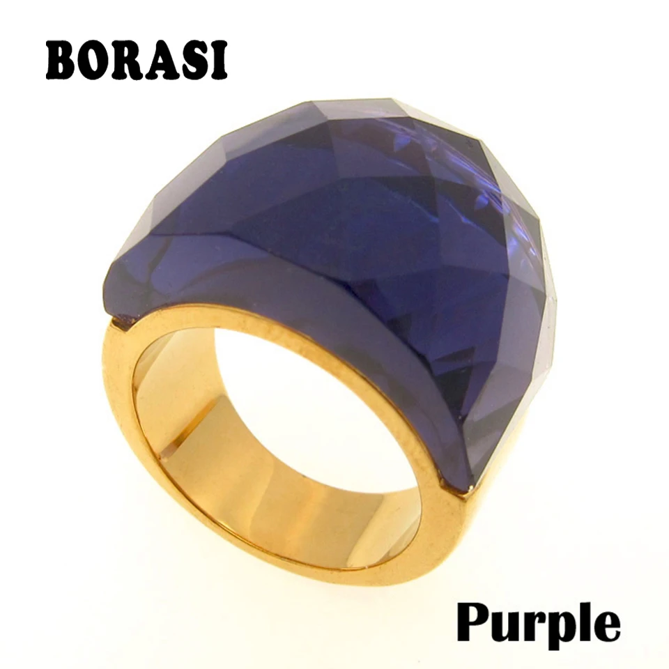 Gold Color Stainless Steel Rings Multicolor Anillos Big Glass Stone Exaggerated Fashion Individual Ring For Women
Gold Color Stainless Steel Rings Multicolor Anillos Big Glass Stone Exaggerated Fashion Individual Ring For Women