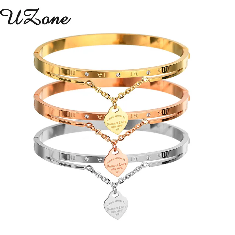 UZone Stainless Steel Bracelet With Heart Pendant Forever Love Letter Bangles For Women Unique Gift
UZone Stainless Steel Bracelet With Heart Pendant Forever Love Letter Bangles For Women Unique Gift