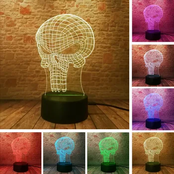 Novelty Unique Punisher Hero Figure Skull 3D LED Night light 7 Color Change Lamp home decoration lamp Bedroom Desk Lamp
Novelty Unique Punisher Hero Figure Skull 3D LED Night light 7 Color Change Lamp home decoration lamp Bedroom Desk Lamp