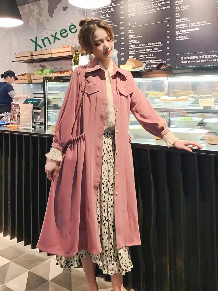 Xnxee Spring and Autumn New Thin Coat for Women big pockets dress cute long trench coats overcoat female solid color
Xnxee Spring and Autumn New Thin Coat for Women big pockets dress cute long trench coats overcoat female solid color