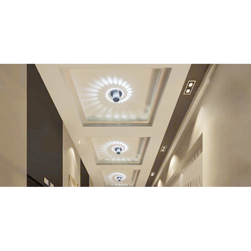 3W RGB LED Light Bulb Spiral Ceiling Wall Lamp Hallway Porch Remote Control Lamp