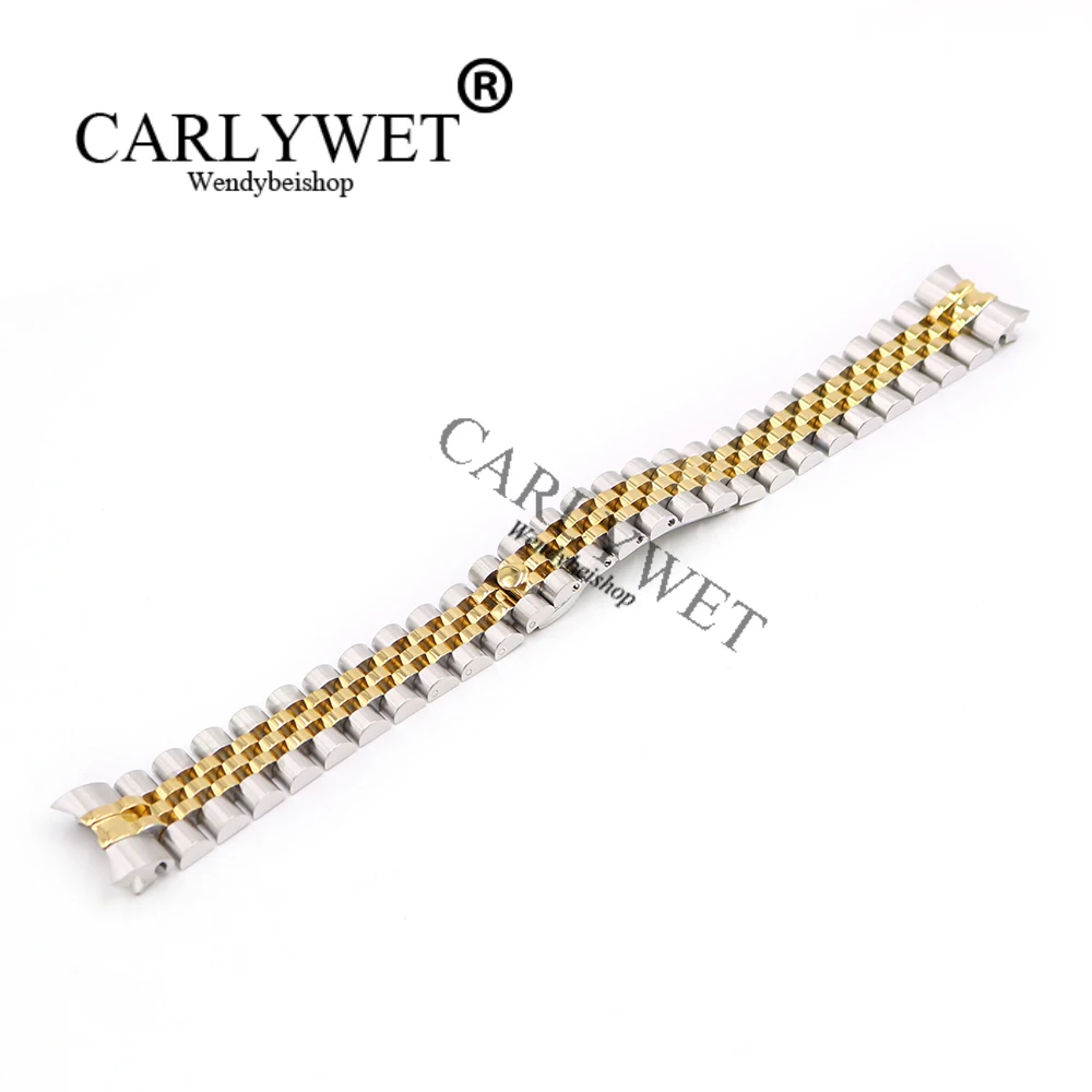CARLYWET 20mm Stainless Steel Jubilee Two Tone Gold Solid Curved End Screw Links Wrist Watch Strap Bracelet
CARLYWET 20mm Stainless Steel Jubilee Two Tone Gold Solid Curved End Screw Links Wrist Watch Strap Bracelet