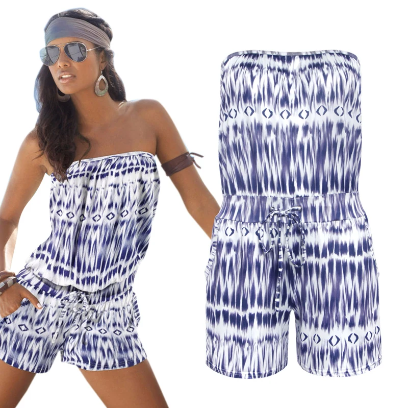 2018 Women Rompers and Jumpsuit Sexy Strapless Fashion Print Summer Shorts Women's Casual Overalls Beach Bodysuit
2018 Women Rompers and Jumpsuit Sexy Strapless Fashion Print Summer Shorts Women's Casual Overalls Beach Bodysuit
