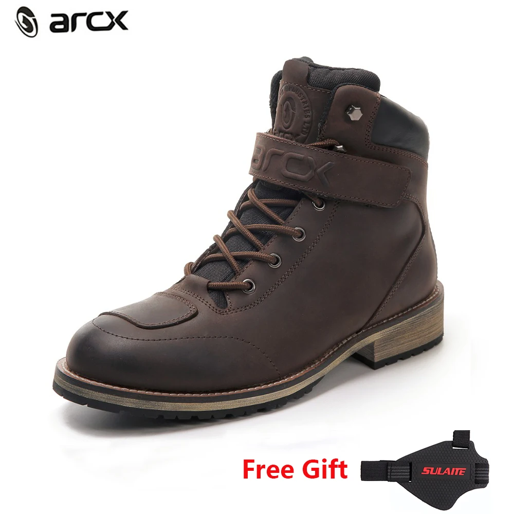 ARCX Genuine Men's Motorcycle Cow Leather Boots Vintage Ankle Boot Motocross Warm Waterproof boots Leisure Touring boats EU39-45
ARCX Genuine Men's Motorcycle Cow Leather Boots Vintage Ankle Boot Motocross Warm Waterproof boots Leisure Touring boats EU39-45