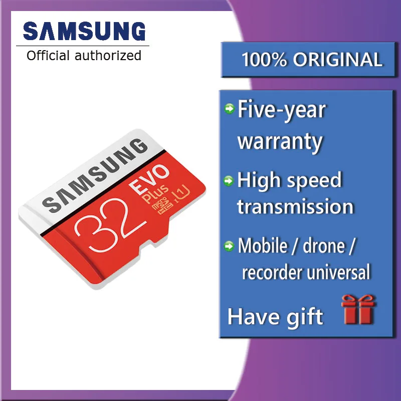 SAMSUNG Micro SD 16GB 32GB 64GB 128GB 256GB EVO Plus MicroSD Cards Memory Card SDHC SDXC Max 80M/s C10 TF Trans Flash Mikro Card
SAMSUNG Micro SD 16GB 32GB 64GB 128GB 256GB EVO Plus MicroSD Cards Memory Card SDHC SDXC Max 80M/s C10 TF Trans Flash Mikro Card