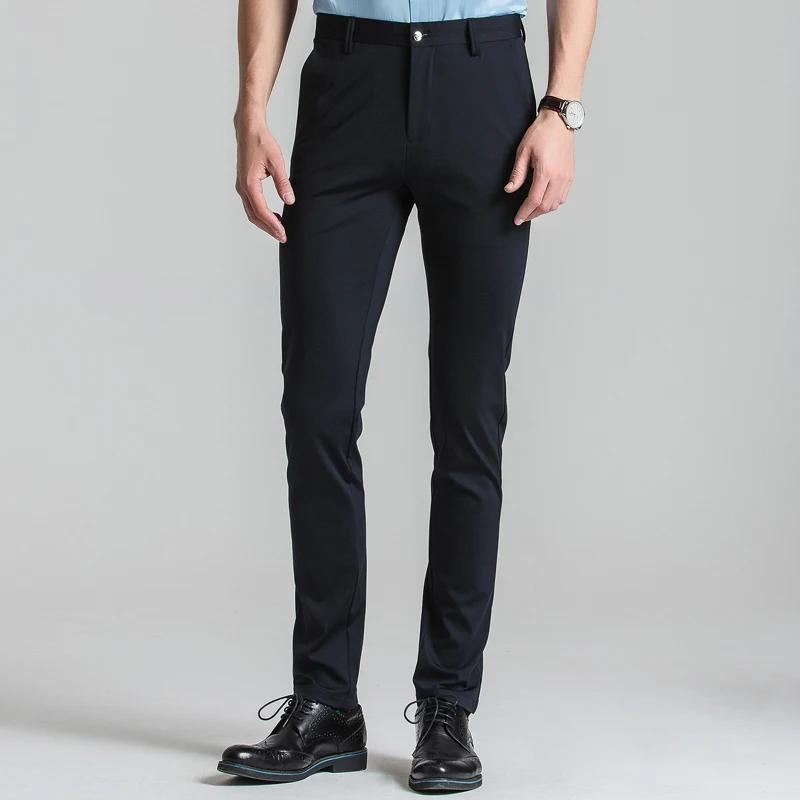 Rrive Mens Casual Plain Solid Color Slim Fit Straight Leg Flat-Front Chino Pants