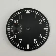 Parnis 38.9mm zwarte sterial dial fit 6497 beweging wijzerplaat Lichtgevende witte marks-PJ20(China)