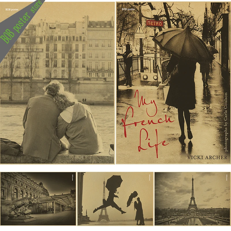 Vintage Film Posters Romantic Photo The Eiffel Tower In Paris, France Retro Character Building Kraft Paper Adornment Wall Poster
Vintage Film Posters Romantic Photo The Eiffel Tower In Paris, France Retro Character Building Kraft Paper Adornment Wall Poster