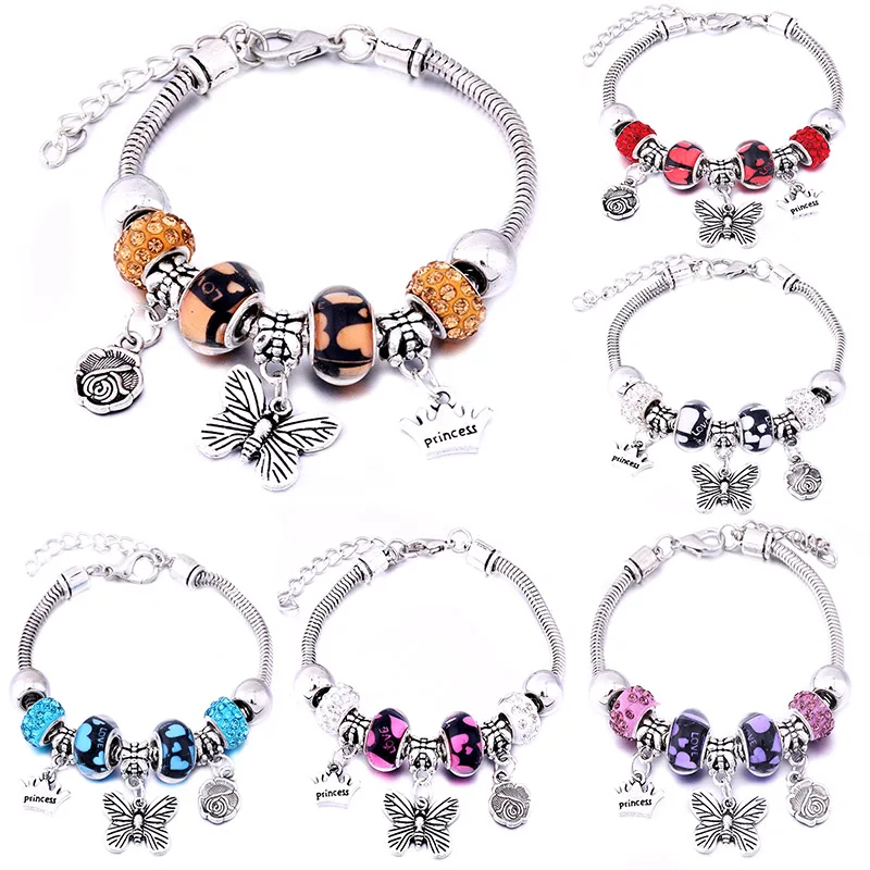 New Hot Charm Bangle Lobster Buckle Snake Chain Beaded Bangles For Women Summer Romantic Gift Fashion Butterfly Bracelet Jewelry
New Hot Charm Bangle Lobster Buckle Snake Chain Beaded Bangles For Women Summer Romantic Gift Fashion Butterfly Bracelet Jewelry